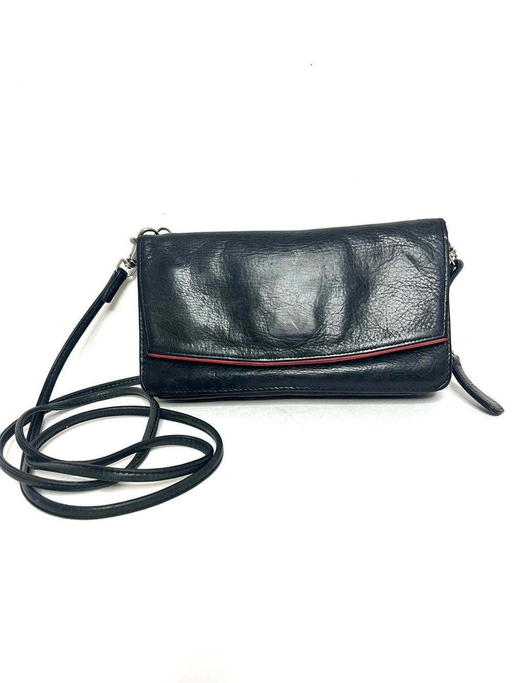 Osgoode Marley Black Leather Convertible Clutch Wallet Crossbody